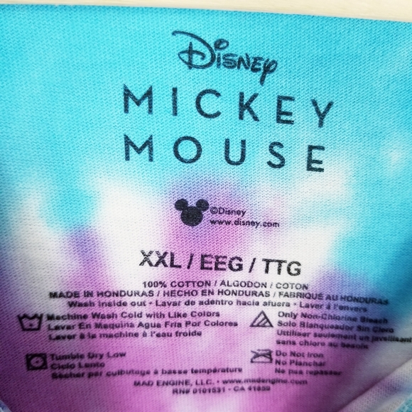 Disney Tie dye Mickey and friends 2X 100% Cotton Tee NEW - Picture 6 of 7